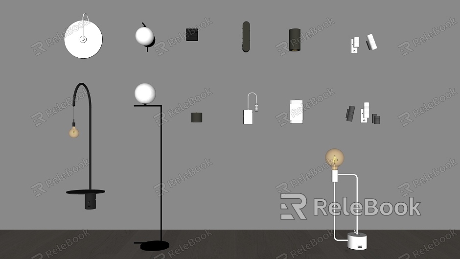 Modern lighting combination wall lamp floor lamp model