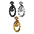 Black Silver and Gold Door Handles with Twisted Design for Home Interior