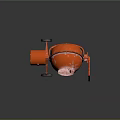 Orange Concrete Mixer With Wheels And Steel Drum For Industrial Use