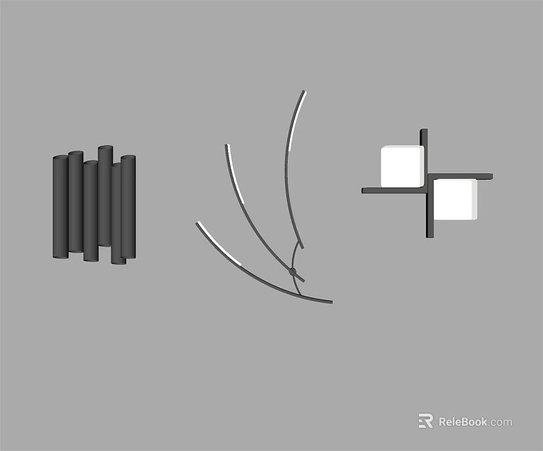 Modern Wall Lamp Designs With Sleek Curved Lines And Geometric Structures 3d model 