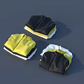 Folded Yellow Black and White Clothes with Neat Stacked Design