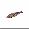 Fresh Colorful Striped Fish With Green Vegetables On Black Background