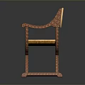 Elegant Classic Vintage Wooden Chair With Armrest And Crossed Legs Design
