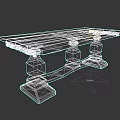 Classic Wooden Dining Table Set With Carved Legs And Solid Base 3d model