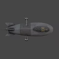 Warphantom Airship Gray Exterior Design Featuring Number 08 And Tail Propeller