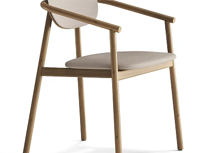 Modern Comfortable Leisure Chair With Wooden Frame Padded Seat And Armrests 3d model