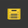 Yellow Plastic Storage Basket With Handles Ventilated Design For Home Organization