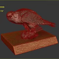 Well Preserved Falcon Taxidermy Specimen Standing On Solid Wooden Base