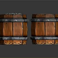 Classic Wooden Barrels With Metal Hoops As Household Storage Items