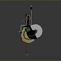 Yellow and Black Electronic Headphones With Wires And Probe Like Device