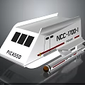 White Picasso Themed Vehicle Featuring NCC17001 F7453 Red Stripe and Rocket Shaped Front