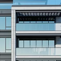 Modern Multistorey Townhouse Exterior Design With Green Lawn And People Activities