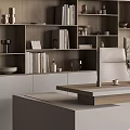 Modern Table and Chair Combination Boss Office Desk Chair Wall Decoration 3d model