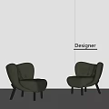 Middle Ancient Style Single Sofa Casual Sofa Leather Sofa 3d model