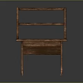 Children Wooden Study Desk With Upper Shelf For Kids Learning And Reading Space