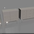 Three Brown Shoe Cabinets With Drawers Doors And Metal Legs In Modern Design