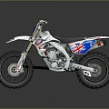 White Dirt Bike With Union Jack Design Off-Road Tires And Racing Details