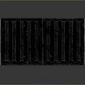 Industrial Worn Metal Container With Black Graffiti Symbol And Textured Exterior