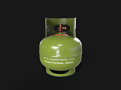 Green 15kg Gas Cylinder From Nigeria Petroleum Marketing As Household Item 3d model