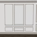 Elegant Interior Wall Gypsum Molding with Classic Panel Design and Decorative Frames 3d model