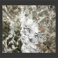 Square Metallic Mountain Model With White Base And Textured Surface