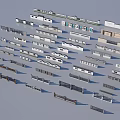 Various Building Facades 3D Models Display Different Architectural Styles And Textures 3d model