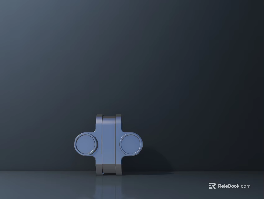 Public Facility Metal Fixture With Two Circular Knobs In Public Areas 3d model 