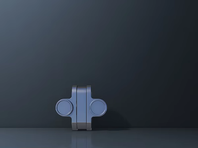 Public Facility Metal Fixture With Two Circular Knobs In Public Areas 3d model
