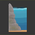 Natural Rock Formation with Layered Blue Water and Clear Aquatic Layers