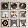 Vinyl Records And Album Covers Framed Wall Decor With Music Art