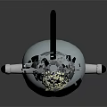 Cartoon Cat Character With Gray Body Vest Black Glasses Red Ears And Blue Tie