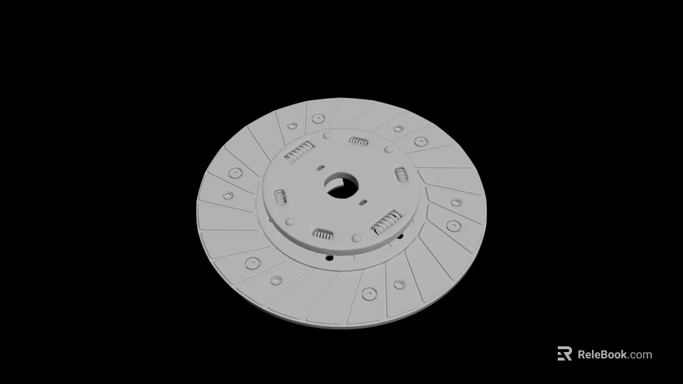 White Circular Musical Instruments and Art Supplies Tool with Holes and Markings 3d model 