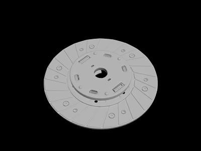 White Circular Musical Instruments and Art Supplies Tool with Holes and Markings 3d model