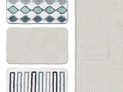 Stylish Floor Mats Featuring Geometric Patterns Striped Designs And Textured Surfaces 3d model