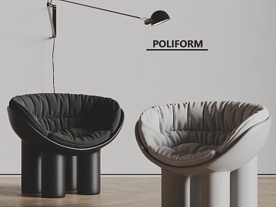 poliform Modern Stool Fabric Stool 3d model