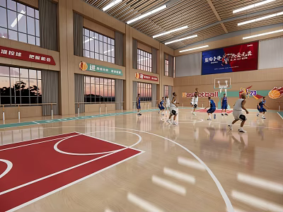 Basketball Hall Indoor Basketball Court Basketball Culture Basketball 3d model