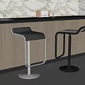 Modern Stylish Bar Stools With Metal Base Leather Seat For Kitchen Counter
