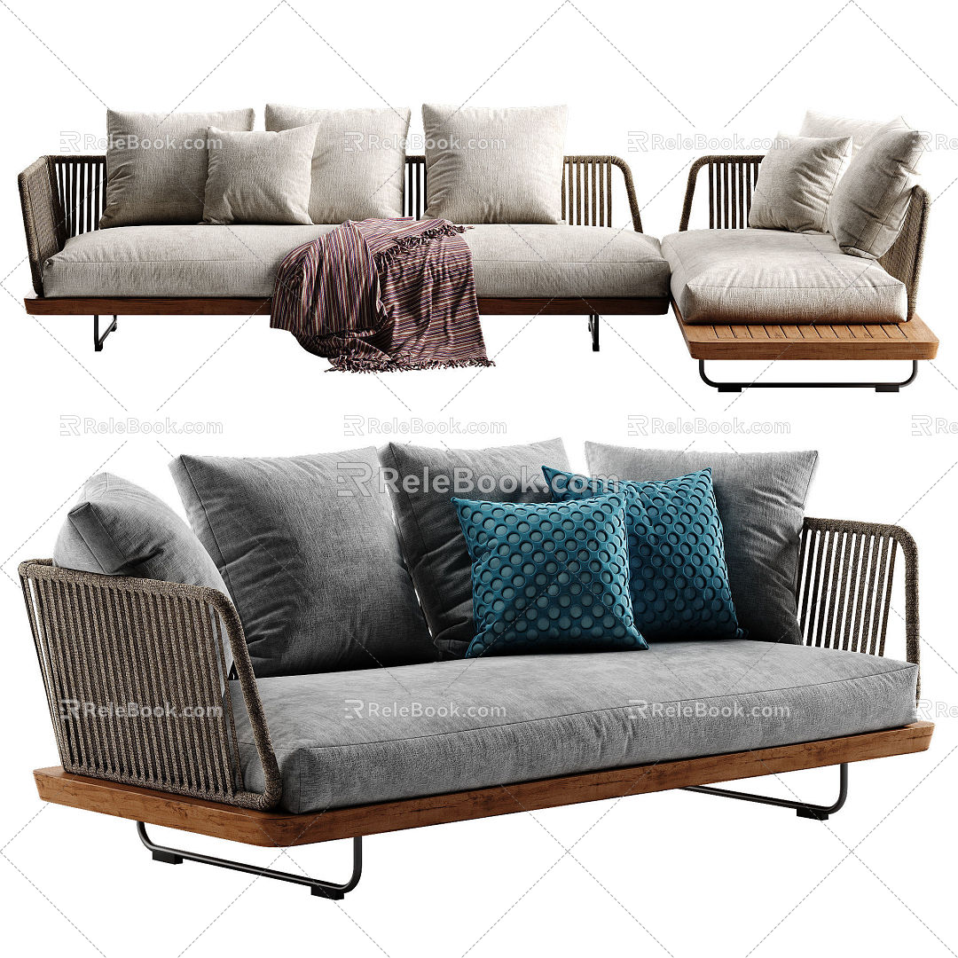 Modern Minotti outdoor sofa 3d model