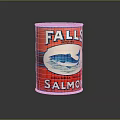 Salmon Featured On Falls Brand Canned Product With Red Label And Fish