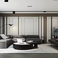 Modern sofa coffee table combination 3d model