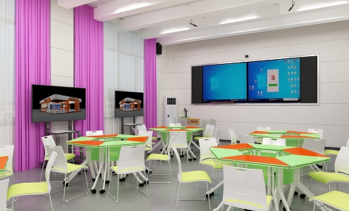 Modern Classroom Exhibition Hall 3d model