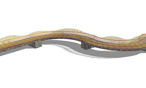 Modern bridge Special-shaped landscape bridge 3d model