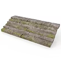 Weathered Stone Steps Covered With Lush Green Moss And Natural Outdoor Texture