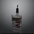 Transparent Square Bottle With Intricate Mechanical Structure And Top Wick Design