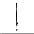 Medieval Decorative Spear With Intricate Carvings And Ornamental Handle Design