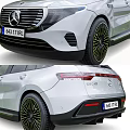 Silver Mercedes Benz Electric SUV Front And Rear