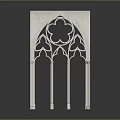 White Gothic Architectural Structure With Intricate Carvings Arched Design And Ornate Columns