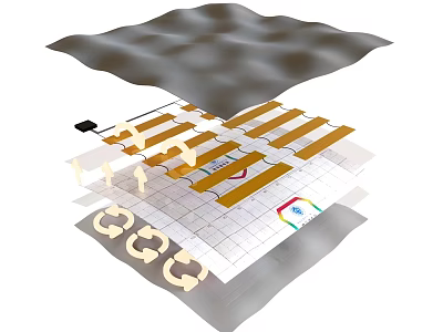 Modern Double Bed Structure With Wooden Slats And Support Frame Components 3d model