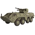 Military Green Wheeled Tank With Armored Body And Mounted Cannon System