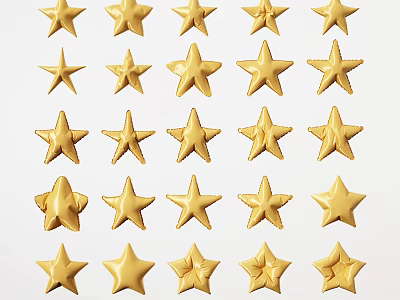 Golden Star Decorative Household Items For Home Decoration With Various Designs 3d model